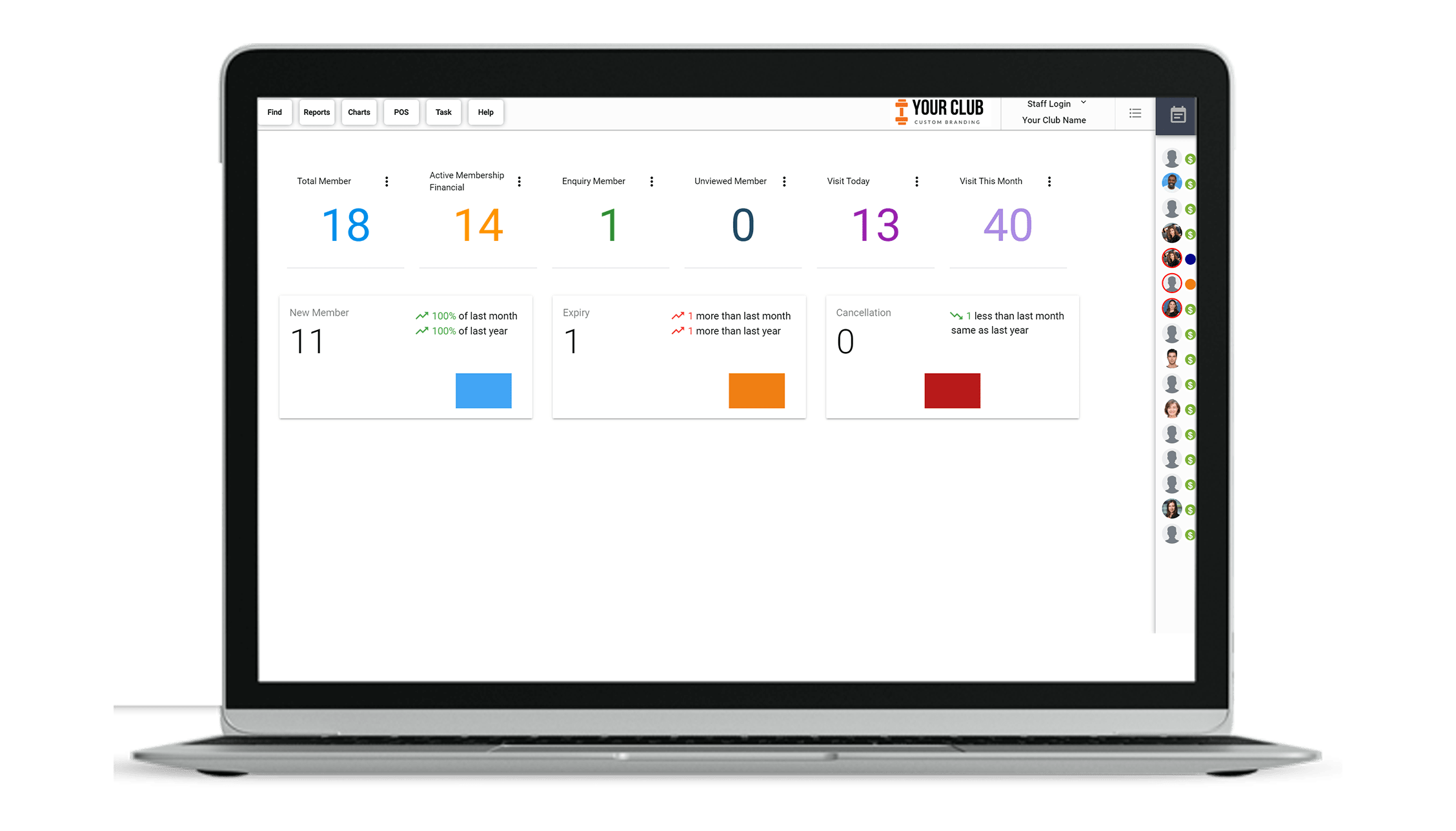 VIGYR Gym Management Software - Dashboard 1