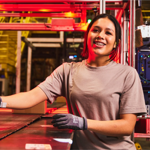 Target team member working in a fulfillment center.