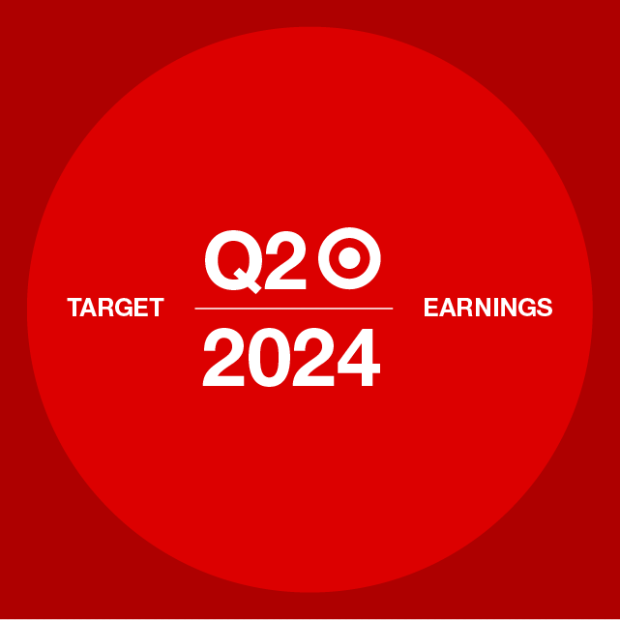 A graphic that reads "Target Q2 2024 earnings."