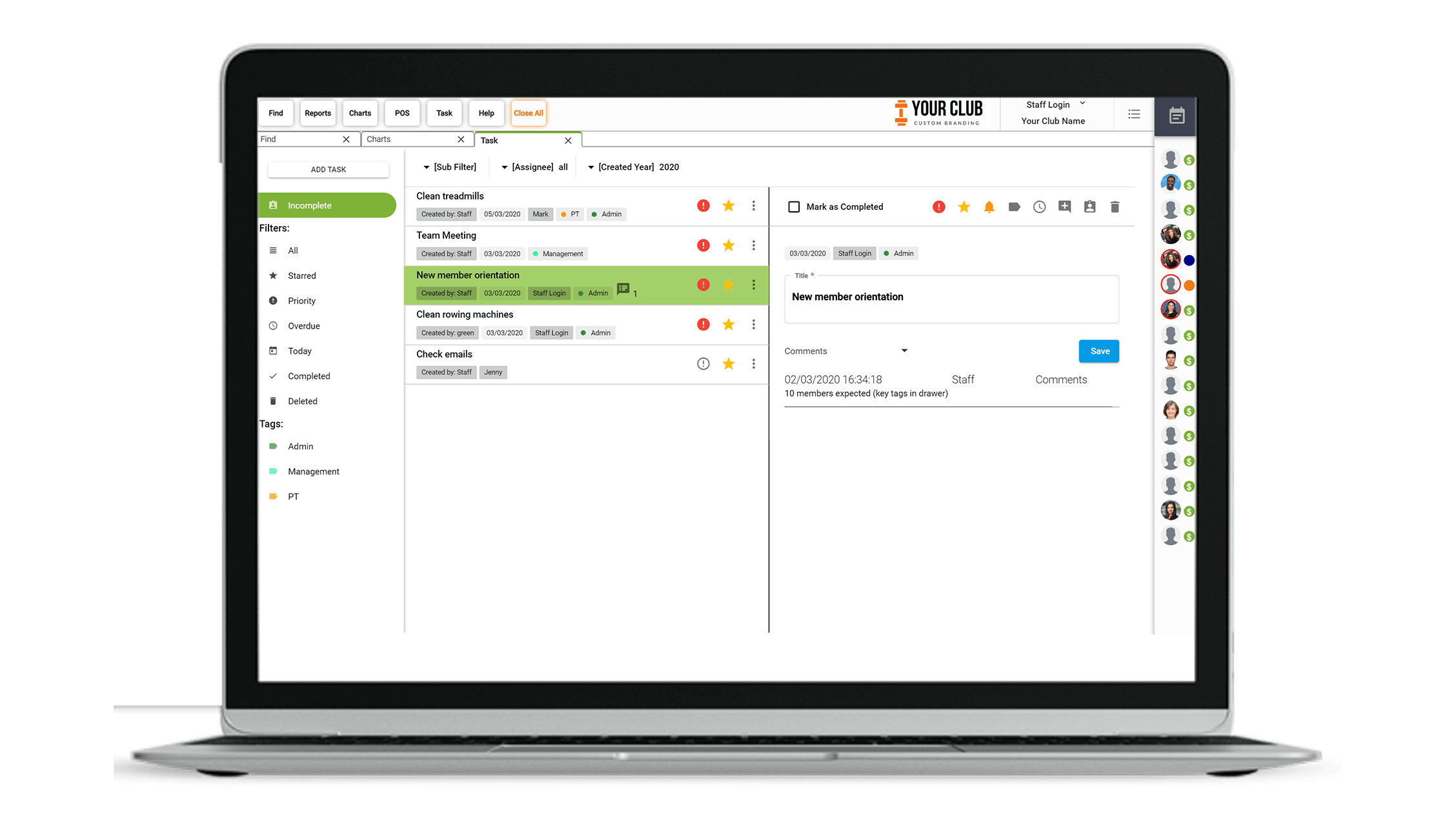 VIGYR Gym Management Software - Task Manager 1